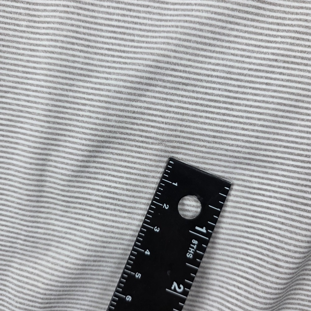 Rhoback Mens Large Performance Polo Shirt Gray White Striped Short Sleeve Golf - Picture 8 of 10